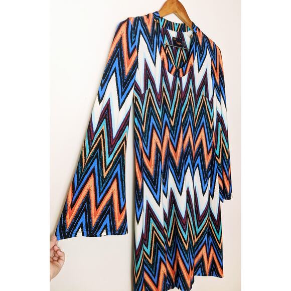 NWT JUST TAYLOR Multicolor Long Sleeve Mini Dress Size 2 - Picture 5 of 11